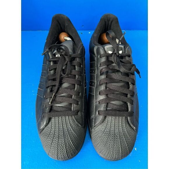 Adidas Superstar 2 Mens Size 11.5 Black Shoes Sneakers Shell Toe Athletic 677660 - Picture 4 of 6